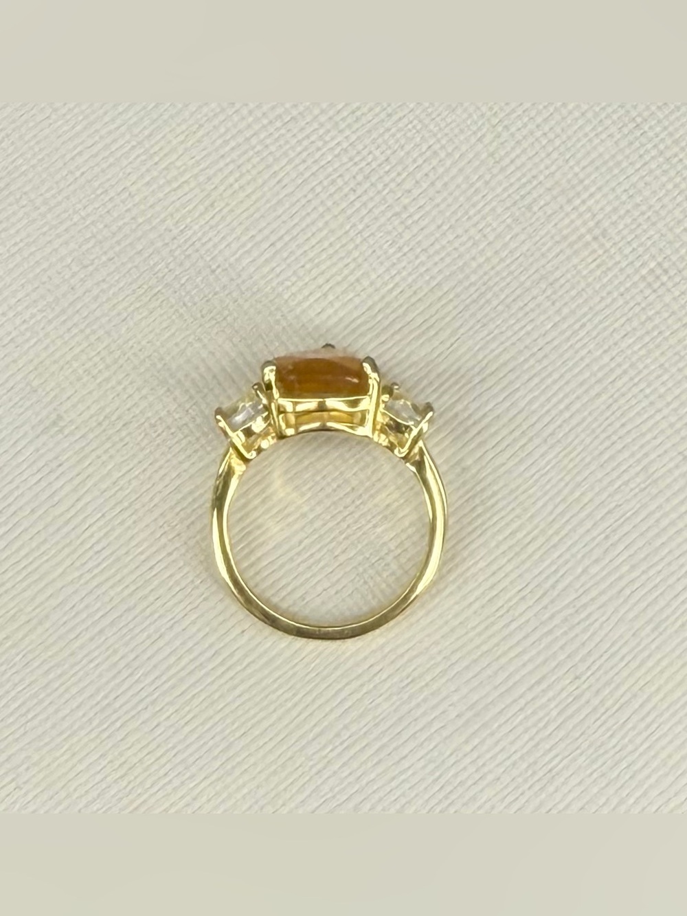 Stunning Natural Yellow Sapphire & Topaz accent Ring 18k Gold over 925 Silver- 6 - Picture 14 of 16